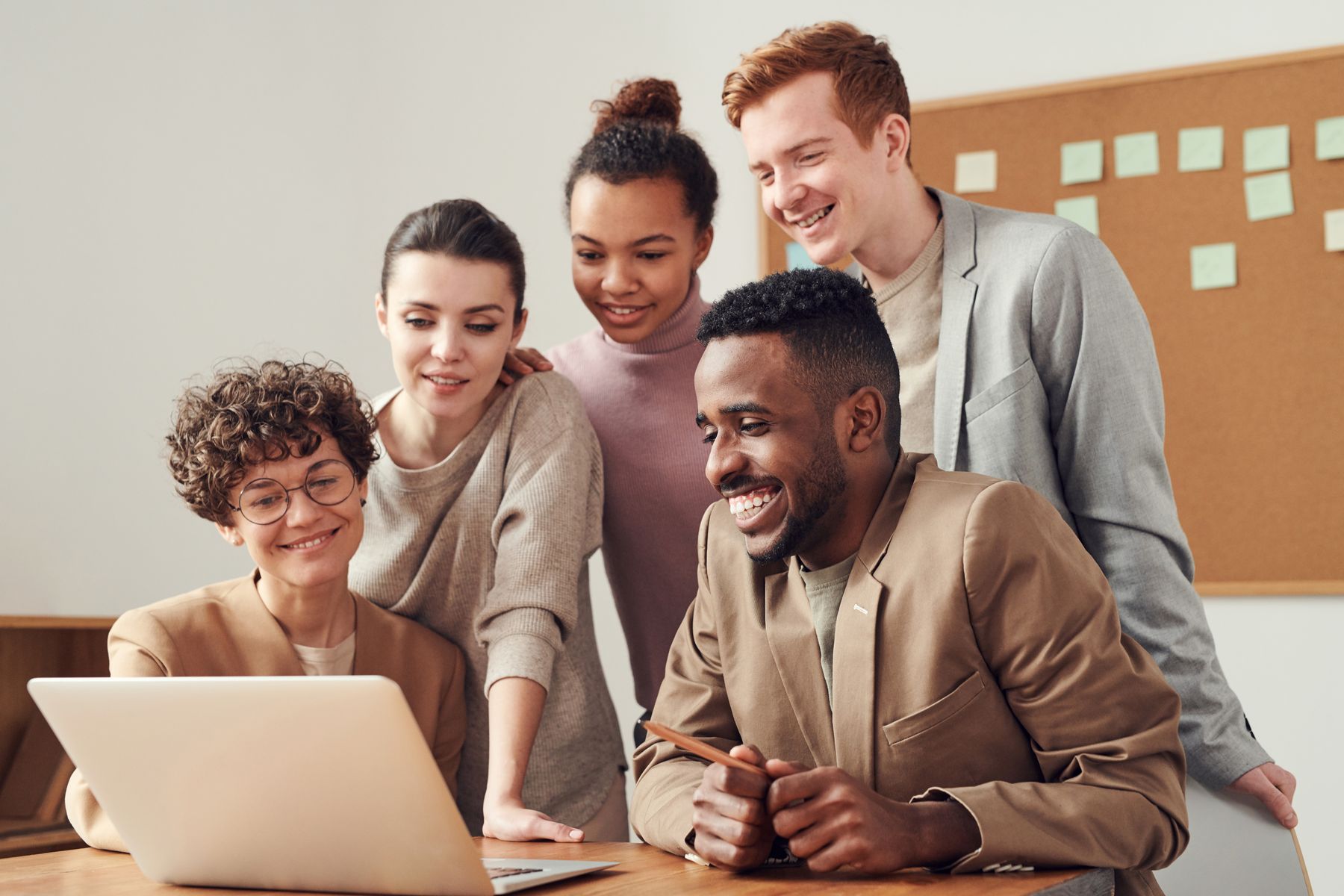 Small business team reviewing results