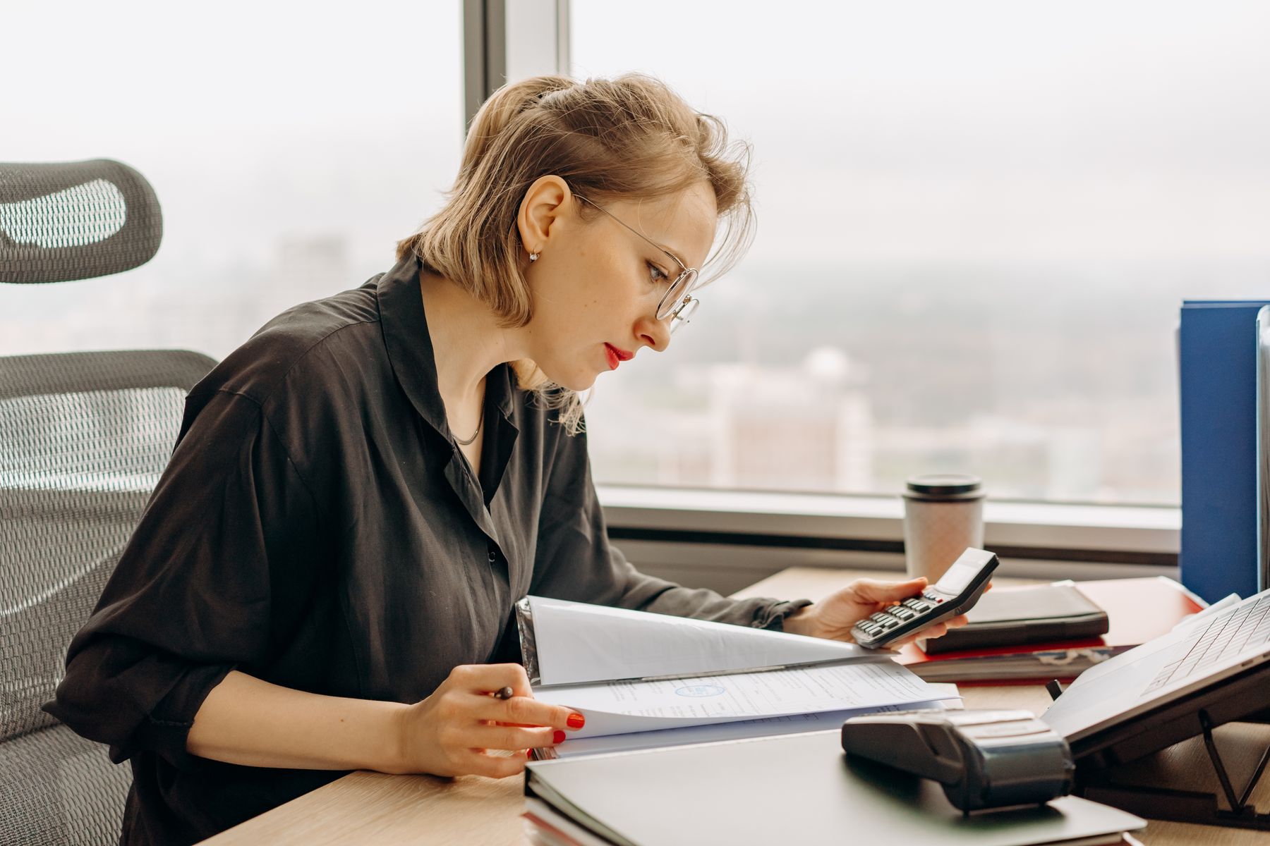 CPA reviewing a client's financial documents